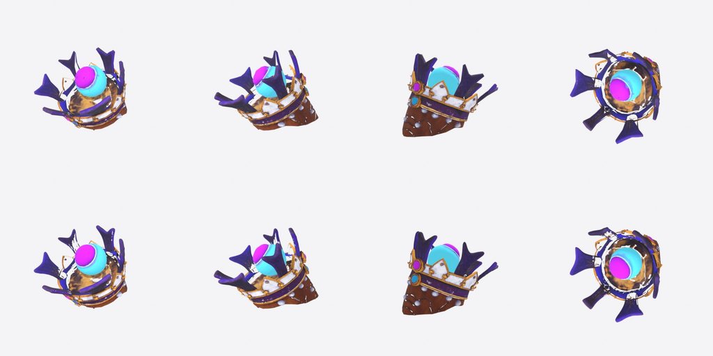 Antlered Orb Crown - four angles