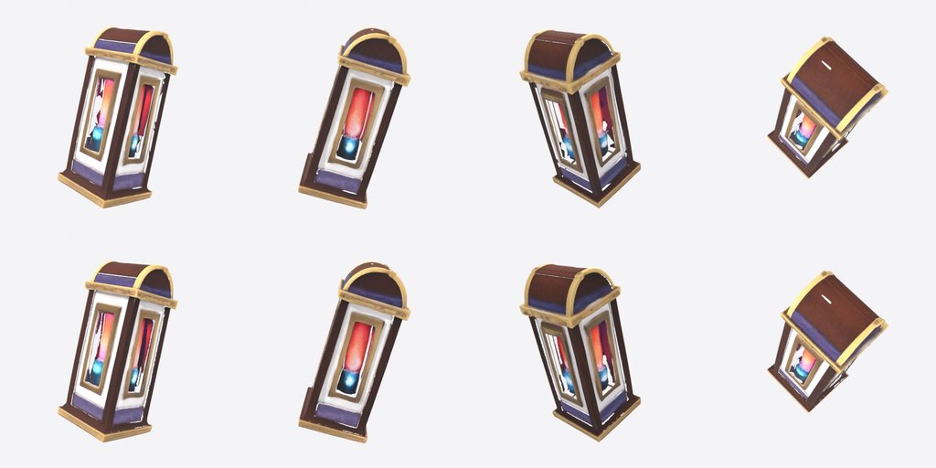 Domed Glass Lantern - four angles