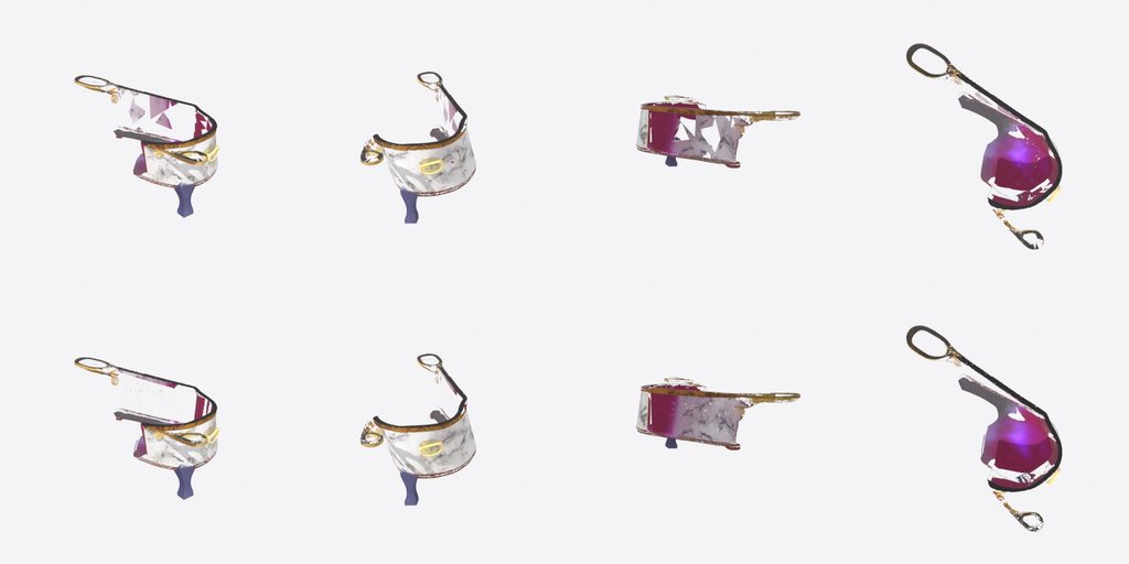 Marble Trough with Gold Handles - four angles