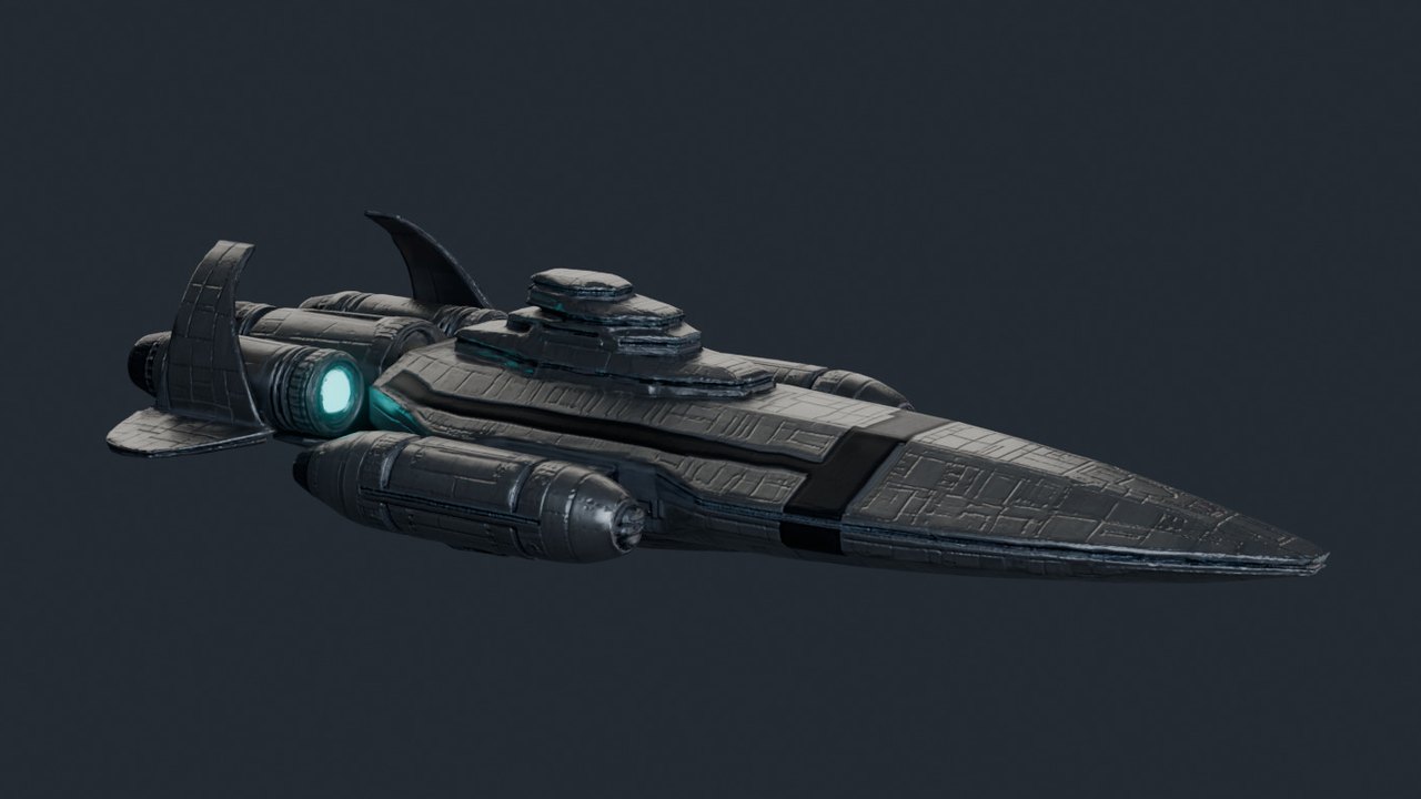 Grey Command Frigate - rear