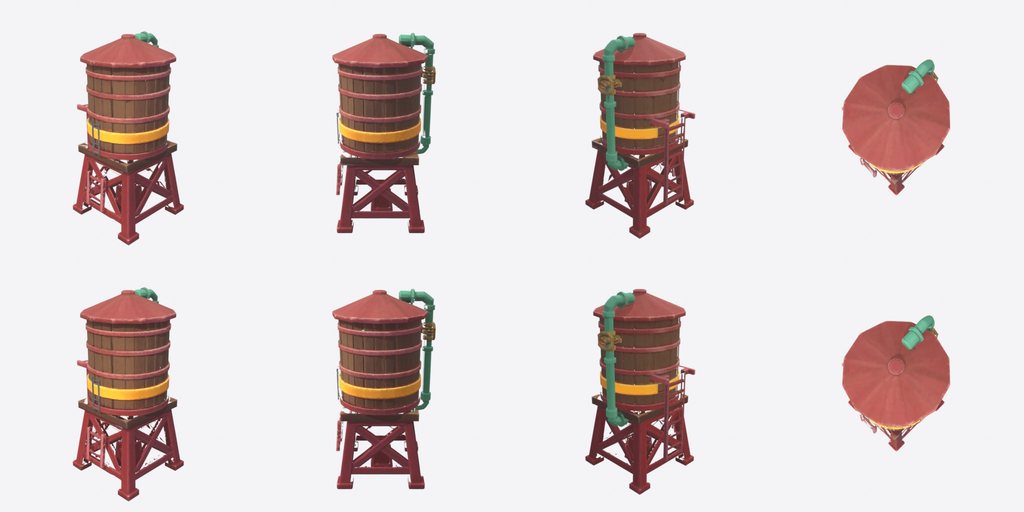 Water Tower Town - four angles