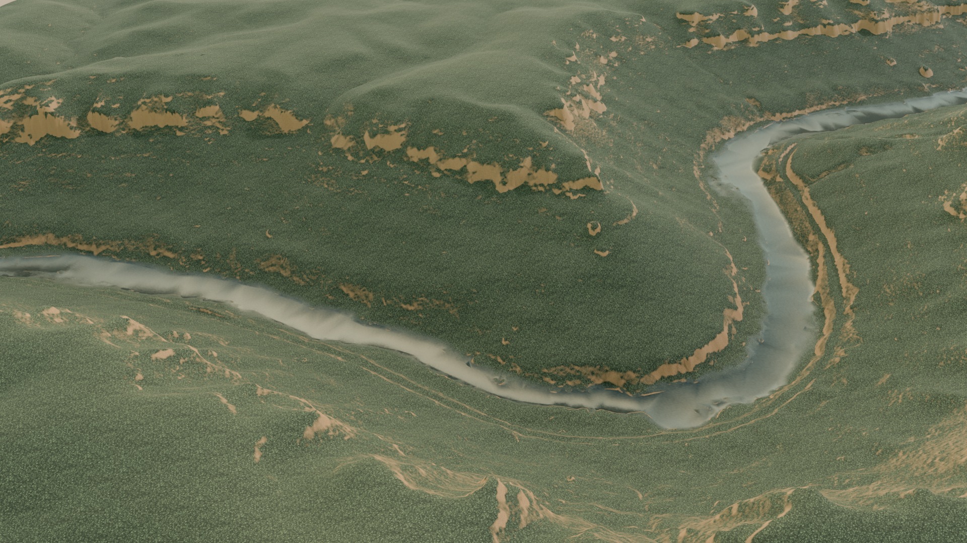 Upper Gauley Gorge - 15 km2 Real LiDAR Terrain (Summer + Autumn)